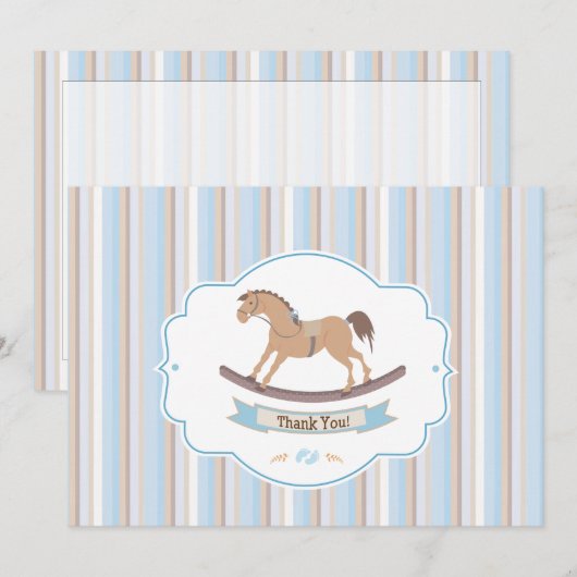 Het is een peuter die een paard aan het rammelen i bedankkaart (Voorkant / Achterkant)