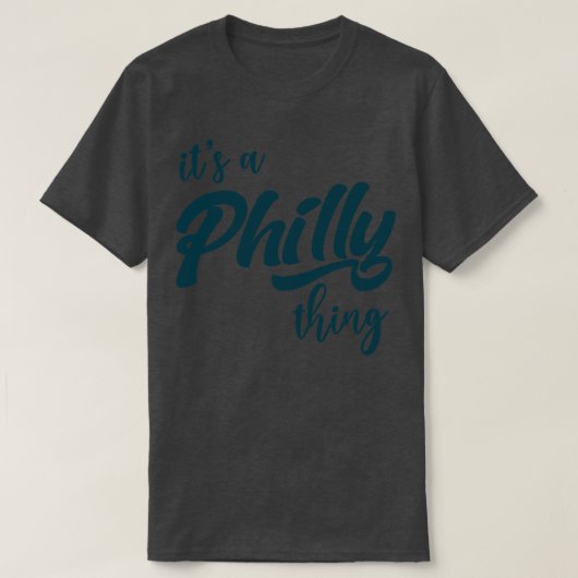 Het is een Philly typografie Midnight Green T-shirt (Design voorkant)