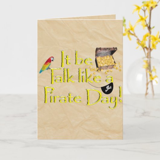 Het is een piraat dag. kaart (Gele Bloem)