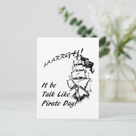 Het is een piraatdag briefkaart (Staand voorkant)