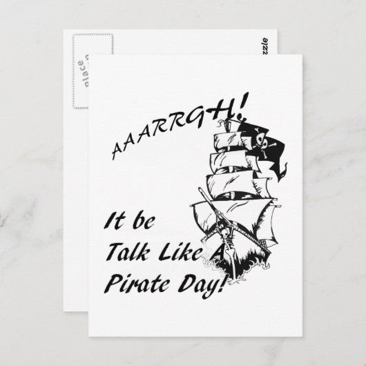 Het is een piraatdag briefkaart (Voorkant / Achterkant)