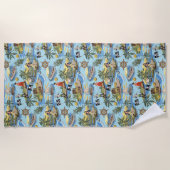 Het is een Pirate's Life Paint op Nummerstijl Strandlaken (Voorkant)