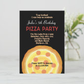 HET IS EEN PIZZA PARTIJ! Happy Birthday Party Invi Kaart (Staand voorkant)