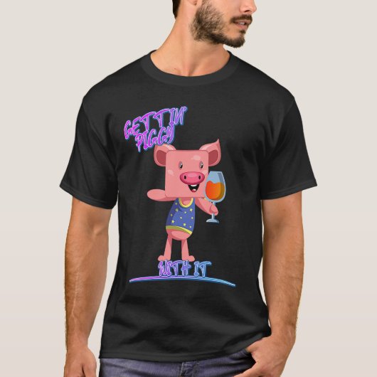 Het is een podium met het schetsen Drink grappige  T-shirt (Voorkant)