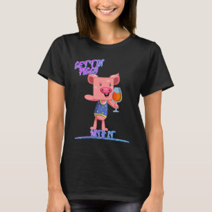 Het is een podium met het schetsen Drink grappige T-shirt