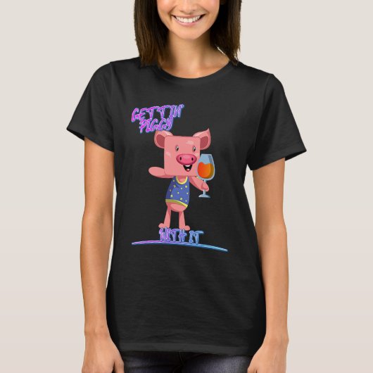 Het is een podium met het schetsen Drink grappige T-shirt (Voorkant)
