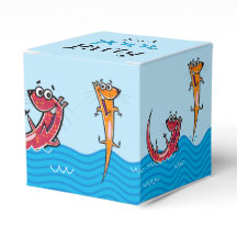 Het is een poolparty met otters