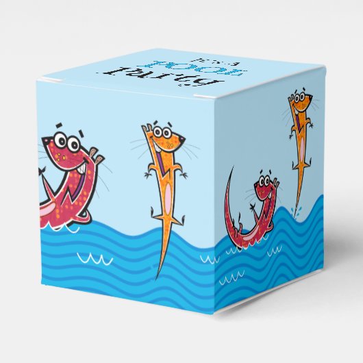 Het is een poolparty met otters bedankdoosjes (Voorkant Zijde)