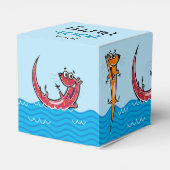 Het is een poolparty met otters bedankdoosjes (Achterkant)