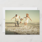 Het is een prachtig leven Calligraphy Twee Foto Feestdagenkaart (Voorkant)