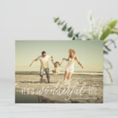Het is een prachtig leven Calligraphy Twee Foto Feestdagenkaart (Staand voorkant)
