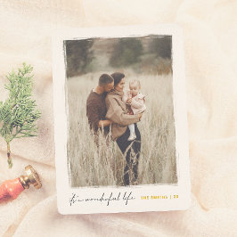 Het is een prachtig leven | Elegante kerstfoto Folie Feestdagenkaart