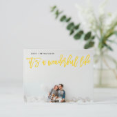 Het is een prachtig leven gele kerst feestdagenkaart (Staand voorkant)