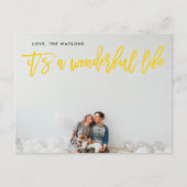 Het is een prachtig leven gele kerst feestdagenkaart (Voorkant)