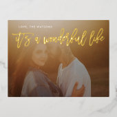 Het is een prachtig leven GOUDEN Kerstmis Folie Feestdagen Briefkaart (Voorkant)