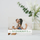 Het is een prachtig leven groene foto feestdagenkaart (Staand voorkant)