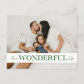 Het is een prachtig leven groene foto feestdagenkaart (Voorkant)