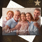 Het is een prachtig leven met Kerstmis One Foto Feestdagenkaart