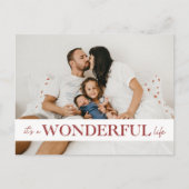 Het is een prachtig leven rode foto feestdagenkaart (Voorkant)