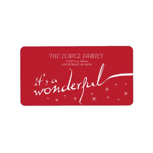 Het is een prachtig leven, rode vakantie etiket (Voorkant)