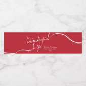 Het is een prachtig leven, rode vakantie waterfles etiket (Enkel label)