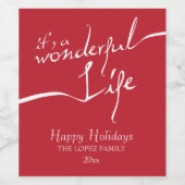 Het is een prachtig leven, rode vakantie wijn etiket (Enkel label)