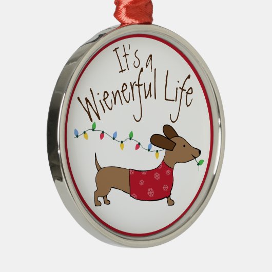 Het is een prachtig leven teckel kerst ornament (Rechts)