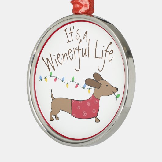 Het is een prachtig leven teckel kerst ornament (Links)