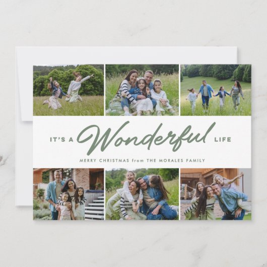 Het is een prachtig leven zes foto collage kerst feestdagenkaart (Voorkant)