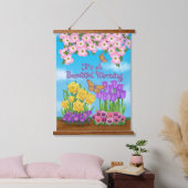 Het is een prachtig wandtapijt met houten bovenkan hangend wandkleed (Slaapkamer)