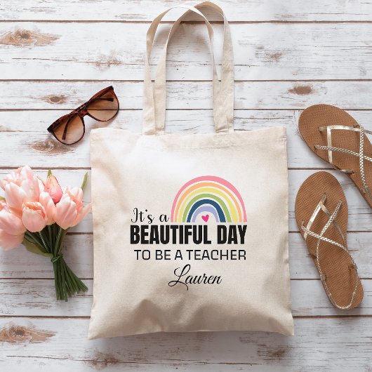 Het is een prachtige dag leraar persoonlijke Canva Tote Bag