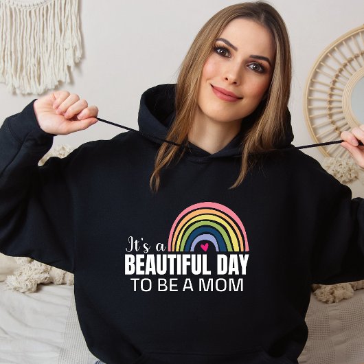 Het is een prachtige dag mam Rainbow Black Hoodie