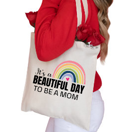 Het is een prachtige dag mam-regenboog tote bag