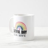 Het is een prachtige dag Mok voor vrouwen met rege (Voorkant links)