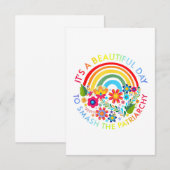 Het is een prachtige dag om de patriarchie Femini Informatiekaartje (Voorkant / Achterkant)