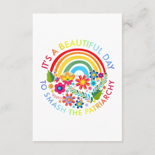 Het is een prachtige dag om de patriarchie Femini Informatiekaartje (Voorkant)