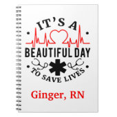 Het is een prachtige dag om levens te redden notitieboek (Voorkant)