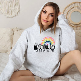 Het is een prachtige dag vrouw, regenboogschutter, t-shirt