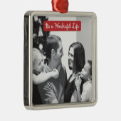 Het is een prachtige kerstfeestdag foto Meta Metalen Ornament (Rechts)