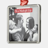 Het is een prachtige kerstfeestdag foto Meta Metalen Ornament (Links)