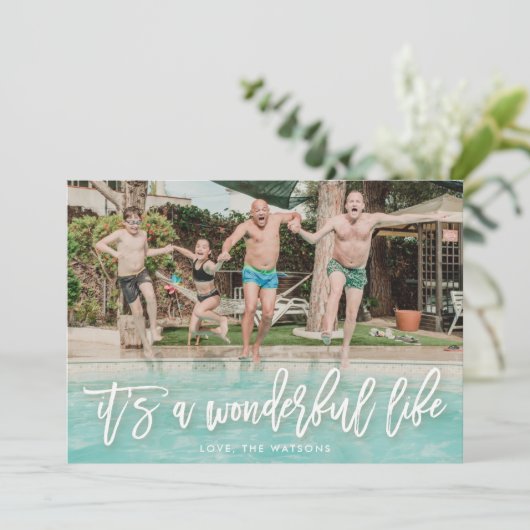 Het is een prachtige kerstfoto feestdagenkaart (Staand voorkant)