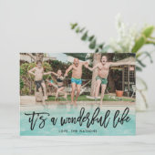 Het is een prachtige kerstfoto van het leven Onyx Feestdagenkaart (Staand voorkant)