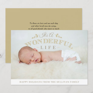 Het is een prachtige Life Quote Christmas Baby Fot Feestdagenkaart