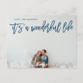 Het is een prachtige Navy Ice Blue Kerstmis Feestdagenkaart (Voorkant)