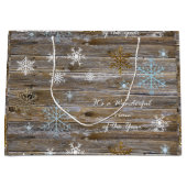 Het is een prachtige tijd van het Jaar Snowflakes Groot Cadeauzakje (Voorkant)