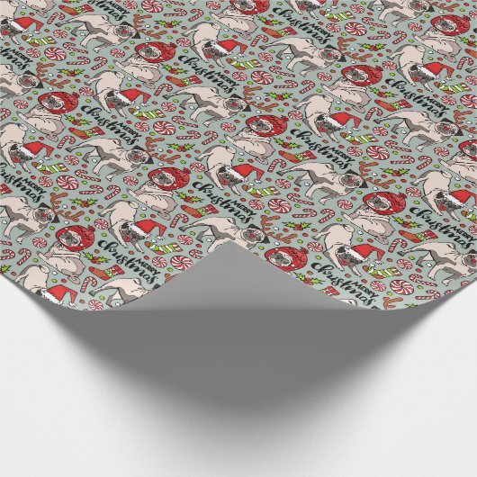 Het is een prettig kerstpatroon cadeaupapier (Hoek)