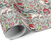 Het is een prettig kerstpatroon cadeaupapier (Rol Hoek)