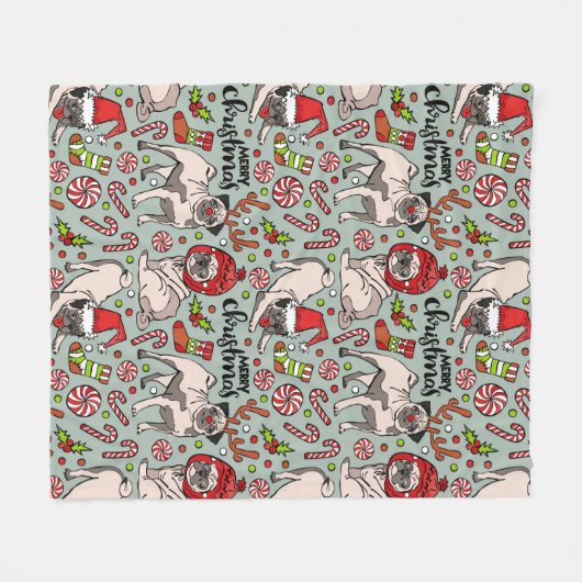 Het is een prettig kerstpatroon fleece deken (Voorkant (Horizontaal))