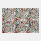 Het is een prettig kerstpatroon theedoek (Horizontaal)