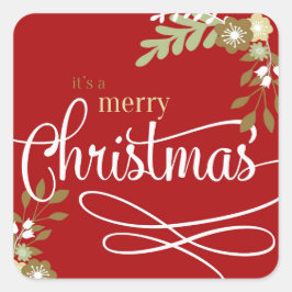 Het is een prettige kerst vierkante sticker